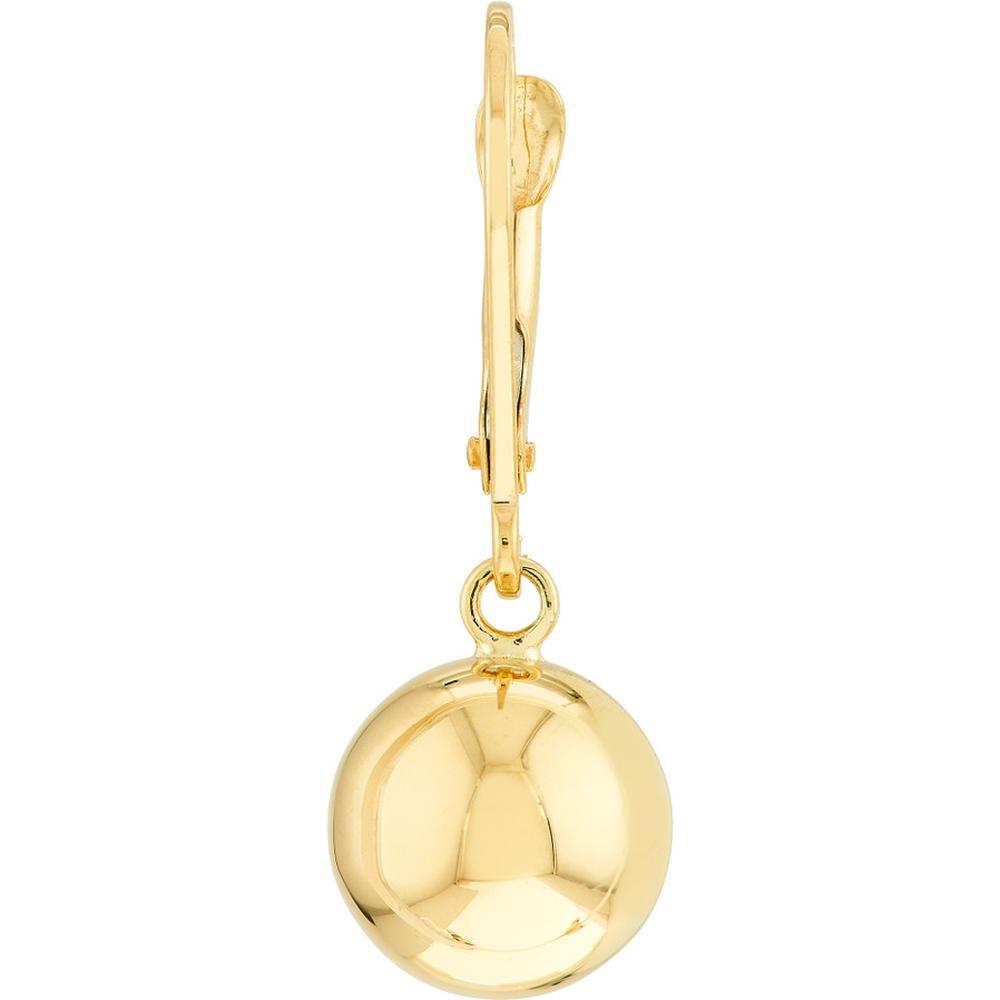 Olas d'Oro - 14K Yellow Gold Polished Ball Drop Earrings - 10mm with Leverback Closure