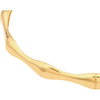 Olas d'Oro - 14K Yellow Gold Polished Bamboo Style Bangle Bracelet - 9.10g Weight