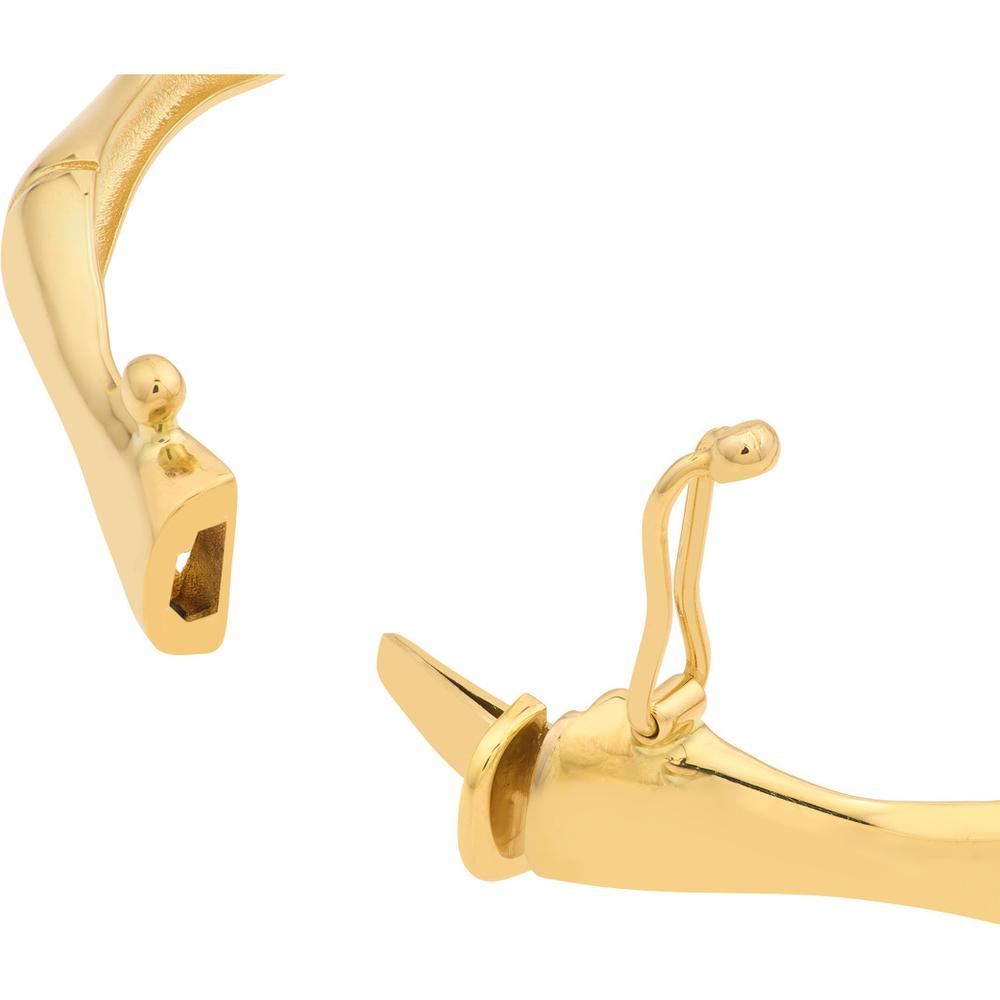 Olas d'Oro - 14K Yellow Gold Polished Bamboo Style Bangle Bracelet - 9.10g Weight