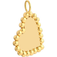 Olas d'Oro - 14K Yellow Gold Polished Beaded Heart Pendant Necklace - 1.26g Average Weight