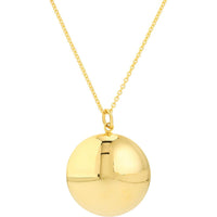 Olas d'Oro - 14K Yellow Gold Polished Bombe Circle Pendant Necklace  4.78g