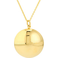 Olas d'Oro - 14K Yellow Gold Polished Bombe Circle Pendant Necklace  4.78g