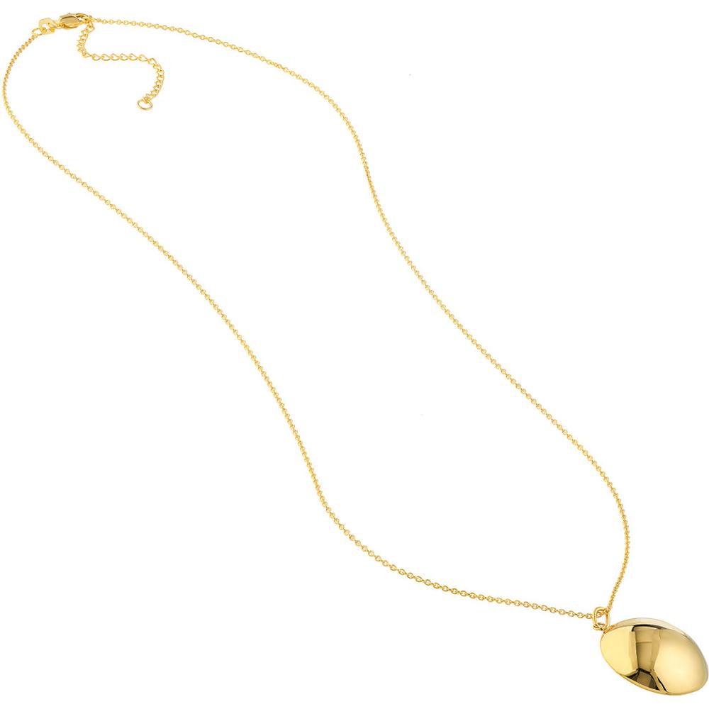 Olas d'Oro - 14K Yellow Gold Polished Bombe Circle Pendant Necklace  4.78g