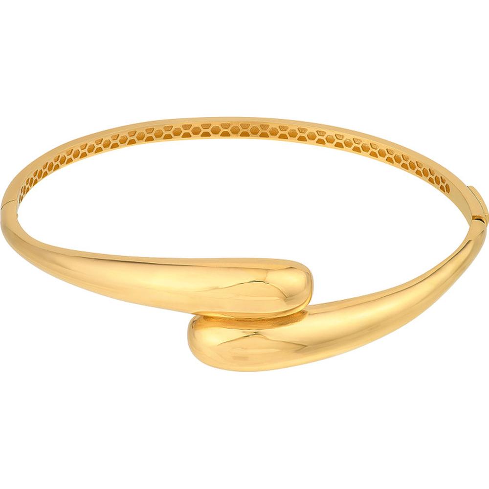 Olas d'Oro - 14K Yellow Gold Polished Bypass Bangle Bracelet with Box Lock - 9.60 Grams Average Weight