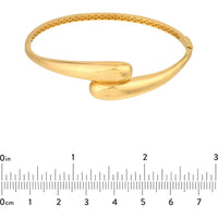 Olas d'Oro - 14K Yellow Gold Polished Bypass Bangle Bracelet with Box Lock - 9.60 Grams Average Weight