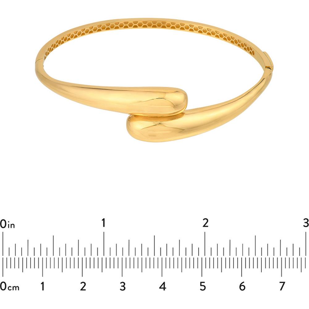 Olas d'Oro - 14K Yellow Gold Polished Bypass Bangle Bracelet with Box Lock - 9.60 Grams Average Weight