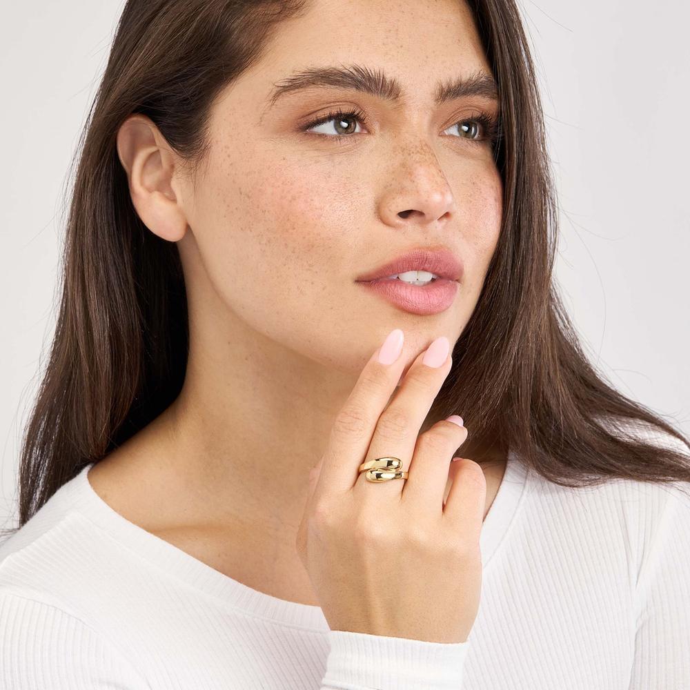 Olas d'Oro - 14K Yellow Gold Polished Bypass Ring - Size 7, 2.28g