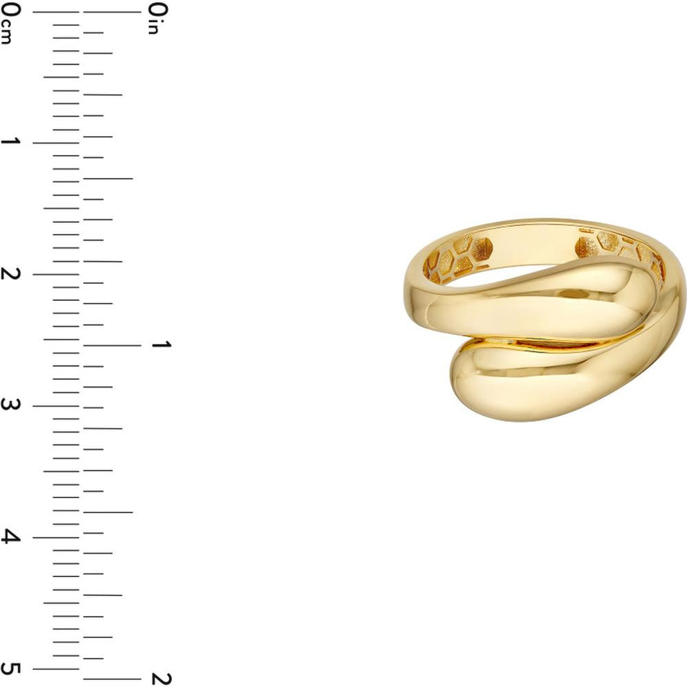 Olas d'Oro - 14K Yellow Gold Polished Bypass Ring - Size 7, 2.28g