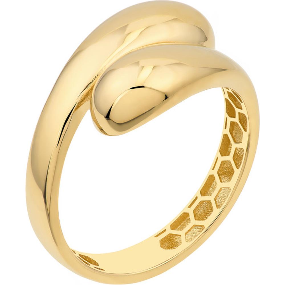Olas d'Oro - 14K Yellow Gold Polished Bypass Ring  Size 8  2.28g Weight