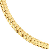 Olas d'Oro - 14K Yellow Gold Polished Caterpillar Chain Bracelet - 7.25" - 13.5 Grams