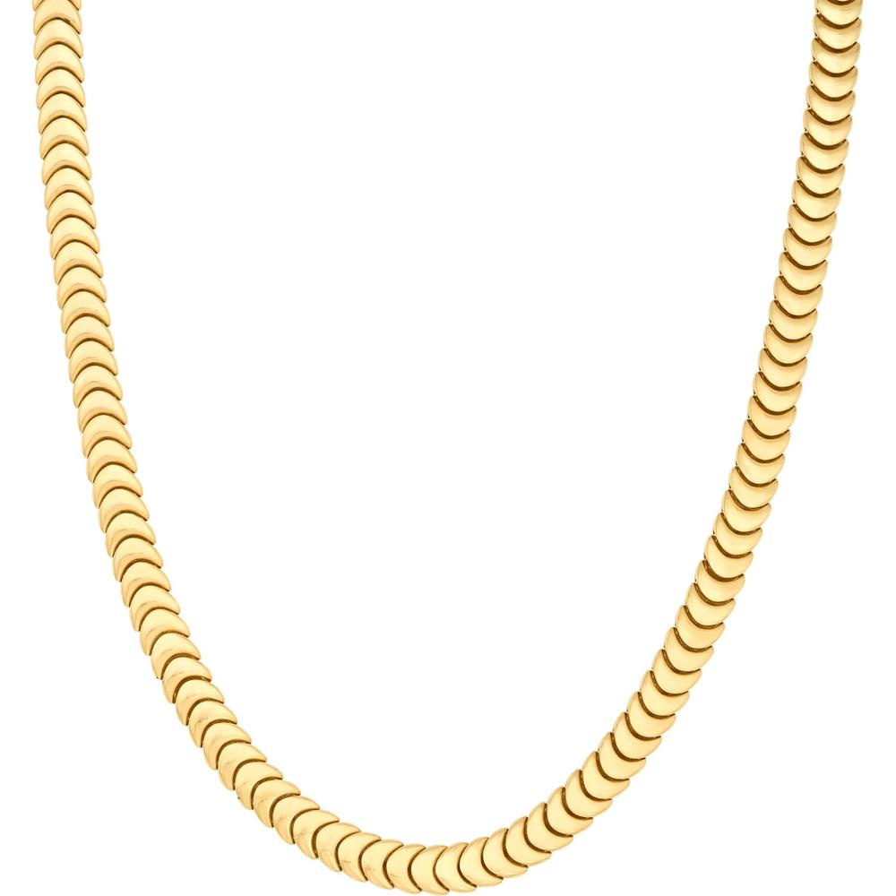 Olas d'Oro - 14K Yellow Gold Polished Caterpillar Chain Necklace - 18 Inches, 7.60mm Width, 35.8 Grams