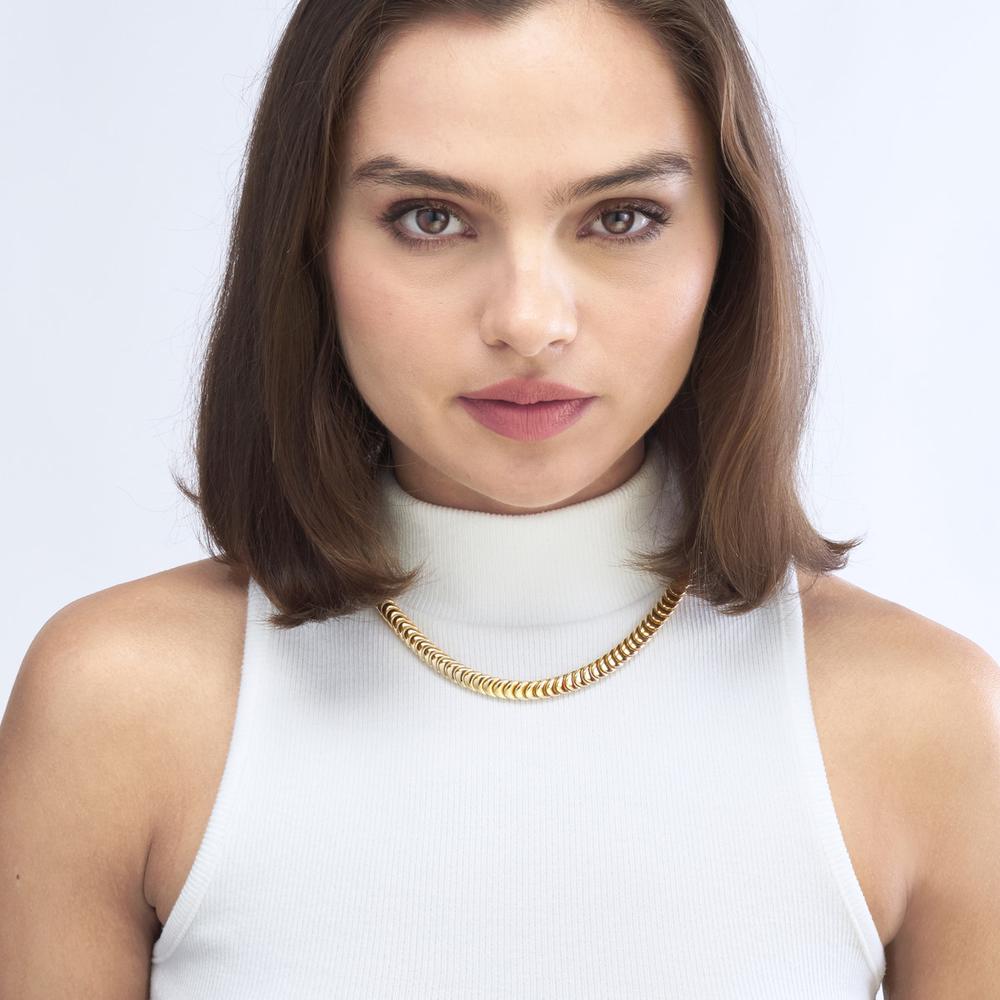 Olas d'Oro - 14K Yellow Gold Polished Caterpillar Chain Necklace - 18 Inches, 7.60mm Width, 35.8 Grams