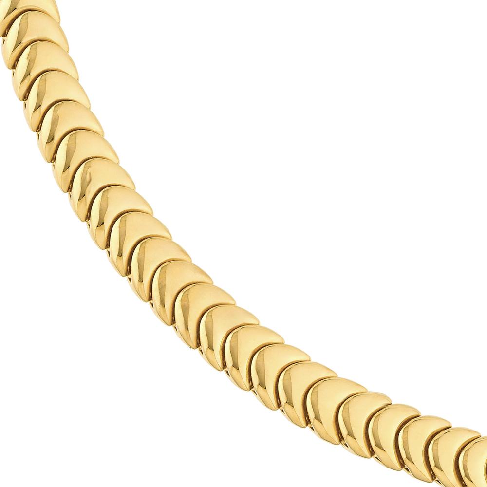 Olas d'Oro - 14K Yellow Gold Polished Caterpillar Chain Necklace - 18 Inches, 7.60mm Width, 35.8 Grams