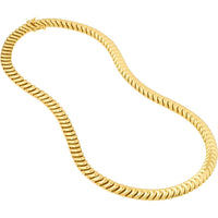 Olas d'Oro - 14K Yellow Gold Polished Caterpillar Chain Necklace - 18 Inches, 7.60mm Width, 35.8 Grams