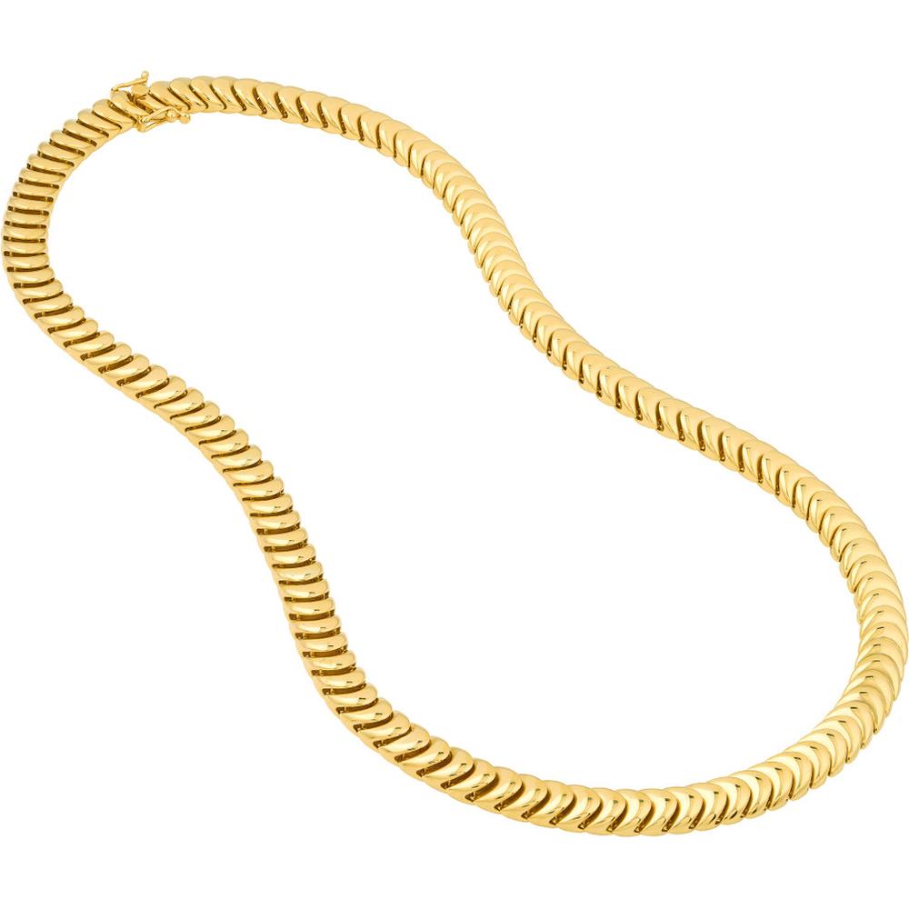Olas d'Oro - 14K Yellow Gold Polished Caterpillar Chain Necklace - 18 Inches, 7.60mm Width, 35.8 Grams