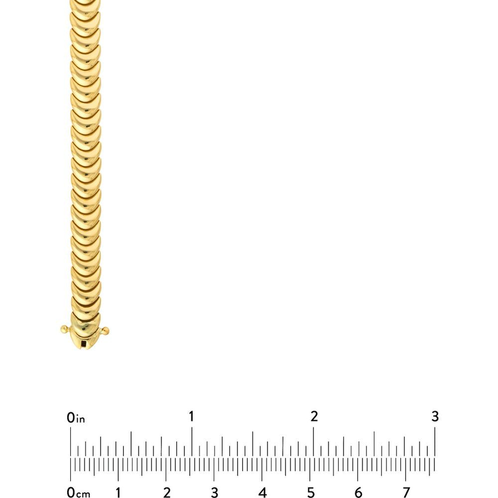 Olas d'Oro - 14K Yellow Gold Polished Caterpillar Chain Necklace - 18 Inches, 7.60mm Width, 35.8 Grams