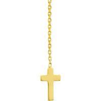 Olas d'Oro - 14K Yellow Gold Polished Cross Threader Earrings