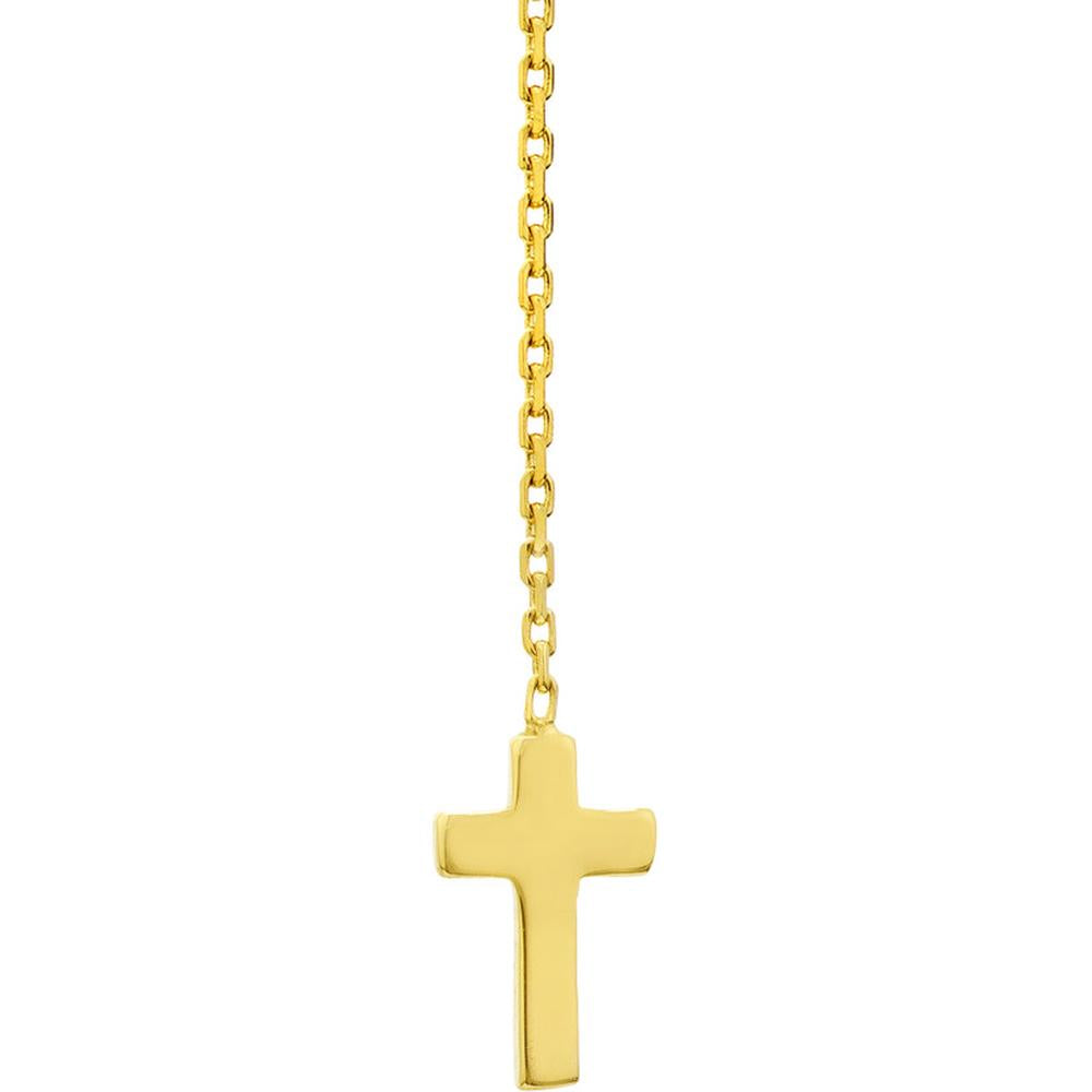 Olas d'Oro - 14K Yellow Gold Polished Cross Threader Earrings