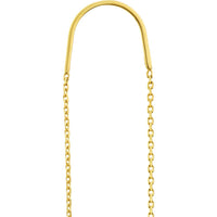 Olas d'Oro - 14K Yellow Gold Polished Cross Threader Earrings