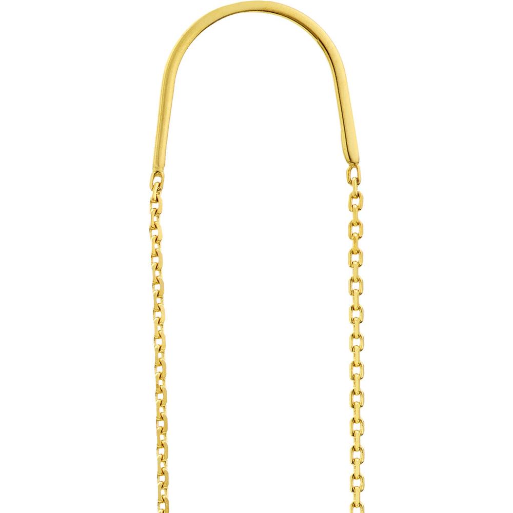Olas d'Oro - 14K Yellow Gold Polished Cross Threader Earrings