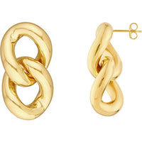 Olas d'Oro - 14K Yellow Gold Polished Curb Link Dangle Earrings