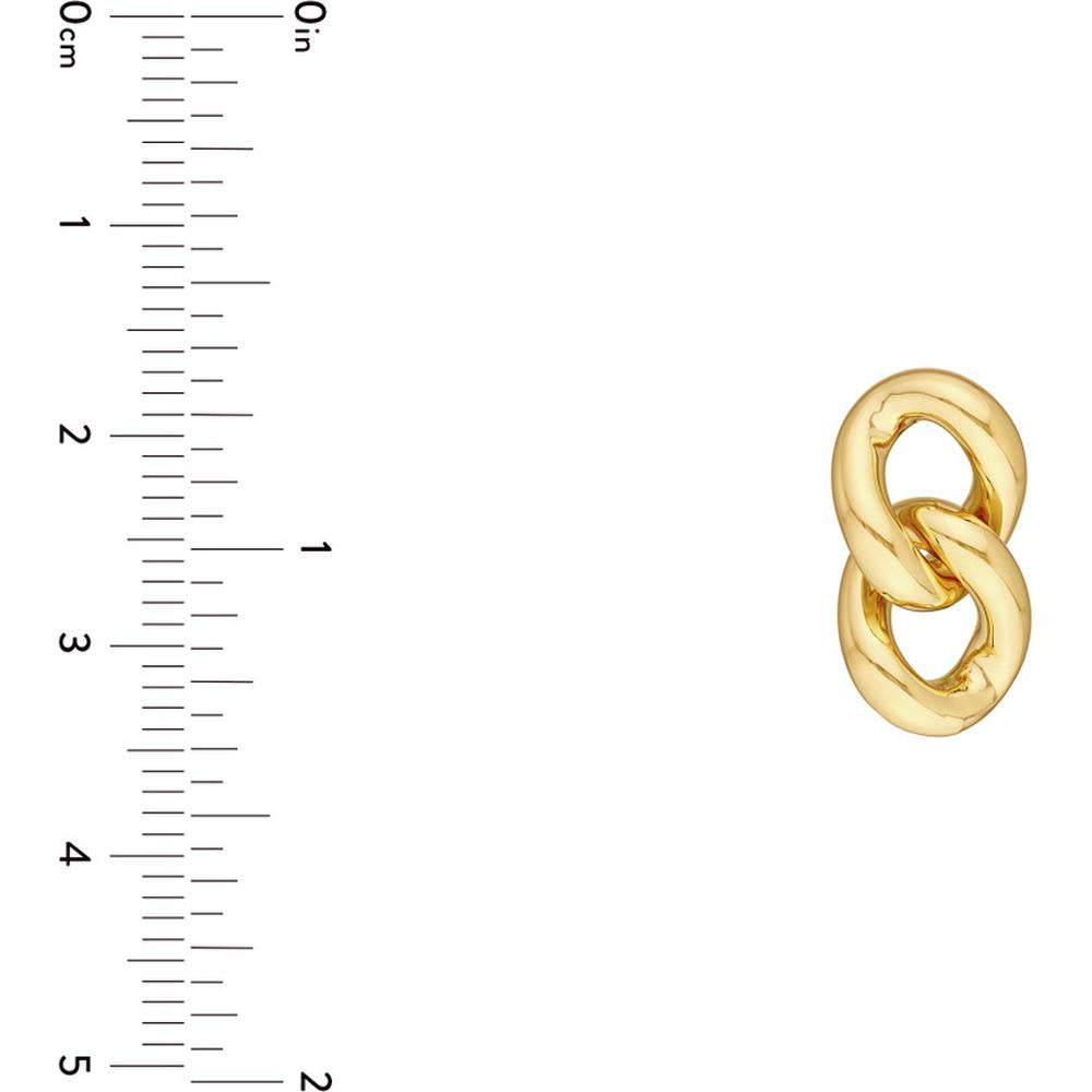 Olas d'Oro - 14K Yellow Gold Polished Curb Link Dangle Earrings