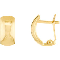 Olas d'Oro - 14K Yellow Gold Polished Curve Earrings with Leverback Closure - 1.50g Total Weight