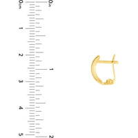 Olas d'Oro - 14K Yellow Gold Polished Curve Earrings with Leverback Closure - 1.50g Total Weight