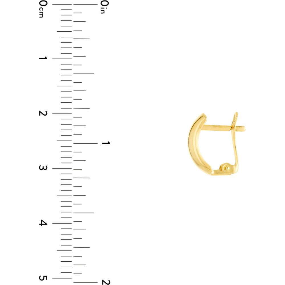 Olas d'Oro - 14K Yellow Gold Polished Curve Earrings with Leverback Closure - 1.50g Total Weight