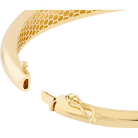 Olas d'Oro - 14K Yellow Gold Polished Dome Bangle with Box Lock Closure - Lightweight Elegant Design