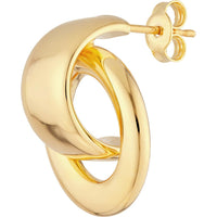 Olas d'Oro - 14K Yellow Gold Polished Door Knocker Hoop Earrings - 2.90g Total Weight
