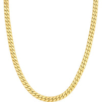 Olas d'Oro - 14K Yellow Gold Polished Flat Curb Chain 18'' Necklace - 15g Total Weight