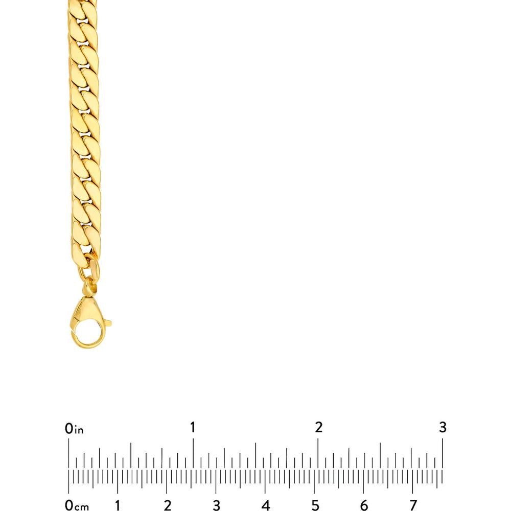 Olas d'Oro - 14K Yellow Gold Polished Flat Curb Chain 18'' Necklace - 15g Total Weight