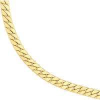 Olas d'Oro - 14K Yellow Gold Polished Flat Curb Chain Bracelet - 8" Length