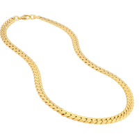 Olas d'Oro - 14K Yellow Gold Polished Flat Curb Chain Bracelet - 8" Length