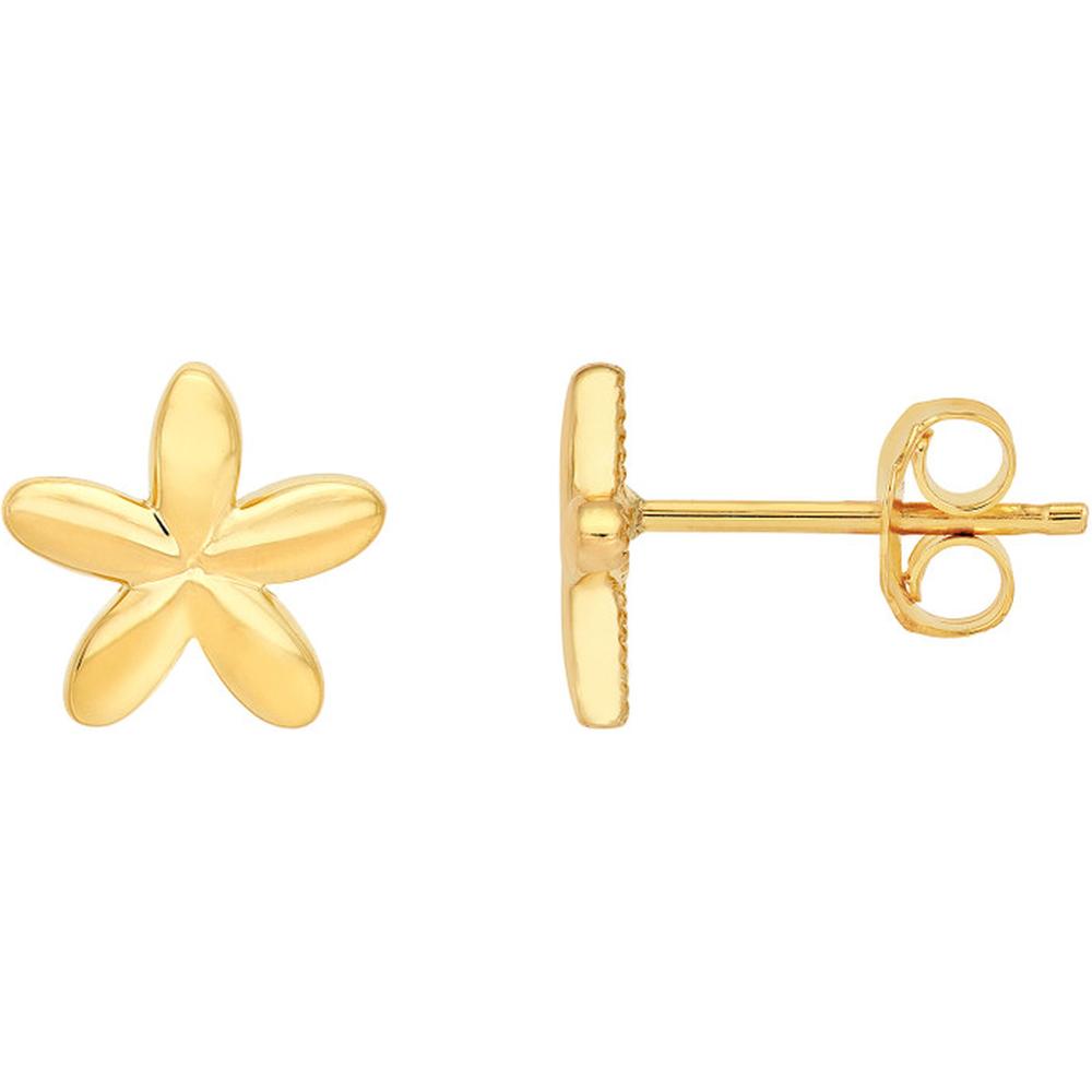 Olas d'Oro - 14K Yellow Gold Polished Flower Stud Earrings