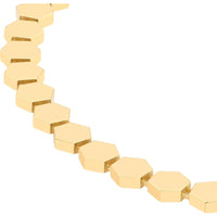 Olas d'Oro - 14K Yellow Gold Polished Hexagonal Flat Link Bracelet - 7.69 Grams