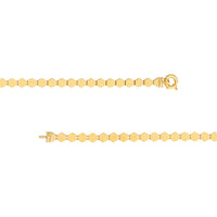 Olas d'Oro - 14K Yellow Gold Polished Hexagonal Flat Link Bracelet - 7.69 Grams