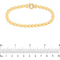Olas d'Oro - 14K Yellow Gold Polished Hexagonal Flat Link Bracelet - 7.69 Grams