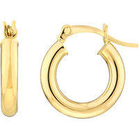 Olas d'Oro - 14K Yellow Gold Polished Large Hoop Earrings - 1.20 Grams Total Weight