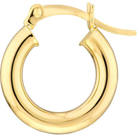 Olas d'Oro - 14K Yellow Gold Polished Large Hoop Earrings - 1.20 Grams Total Weight