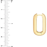 Olas d'Oro - 14K Yellow Gold Polished Long Oval Hoop Earrings - 6.00g