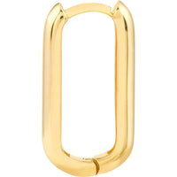 Olas d'Oro - 14K Yellow Gold Polished Oblong Mini Hoop Earrings - 20mm Size