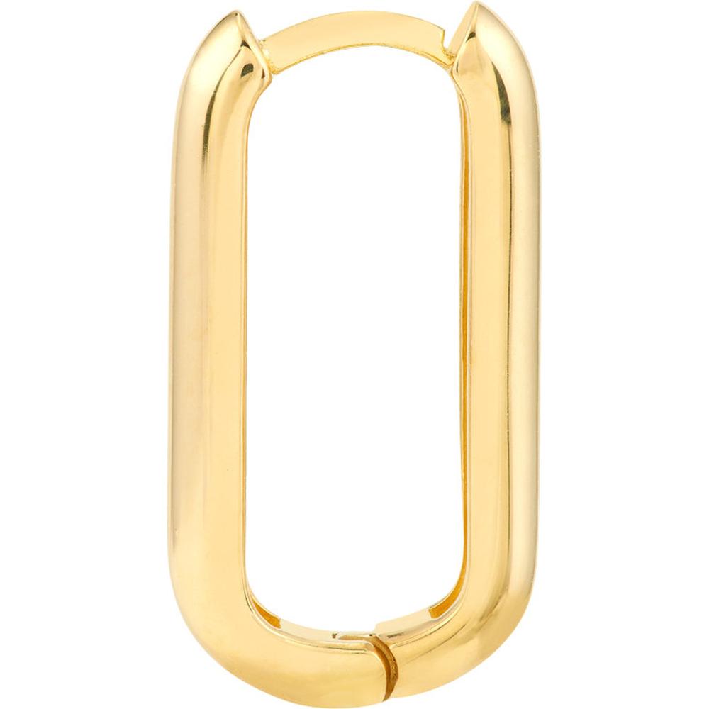 Olas d'Oro - 14K Yellow Gold Polished Oblong Mini Hoop Earrings - 20mm Size