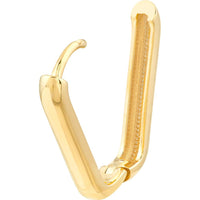 Olas d'Oro - 14K Yellow Gold Polished Oblong Mini Hoop Earrings - 20mm Size