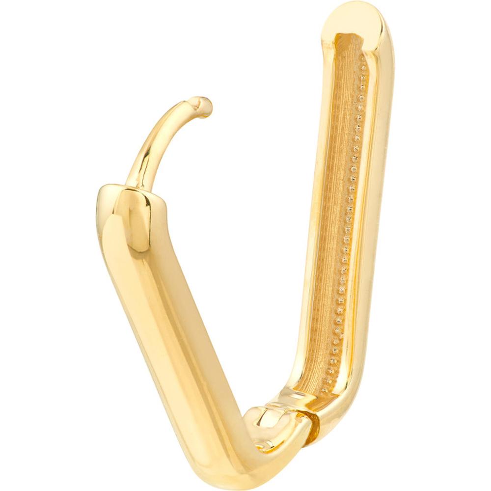 Olas d'Oro - 14K Yellow Gold Polished Oblong Mini Hoop Earrings - 20mm Size