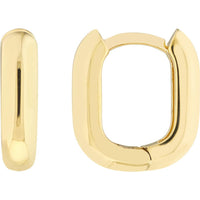 Olas d'Oro - 14K Yellow Gold Polished Oblong Mini Hoops - 2.80 Grams