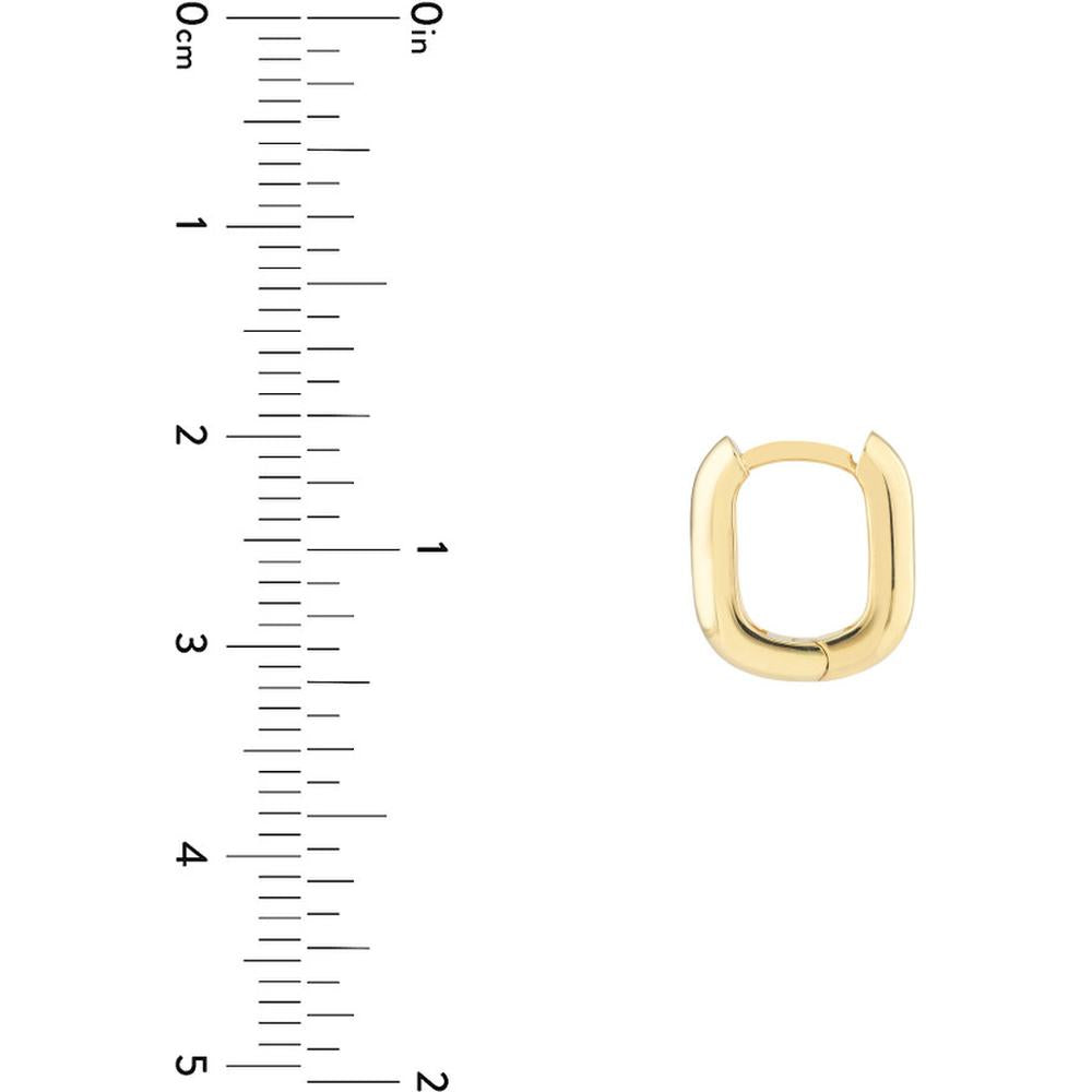 Olas d'Oro - 14K Yellow Gold Polished Oblong Mini Hoops - 2.80 Grams