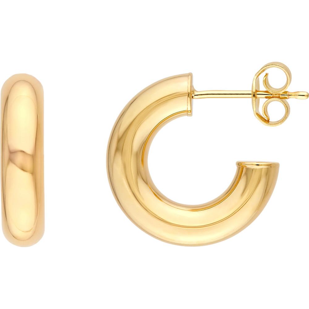 Olas d'Oro - 14K Yellow Gold Polished Open Hoop Earrings - 8mm