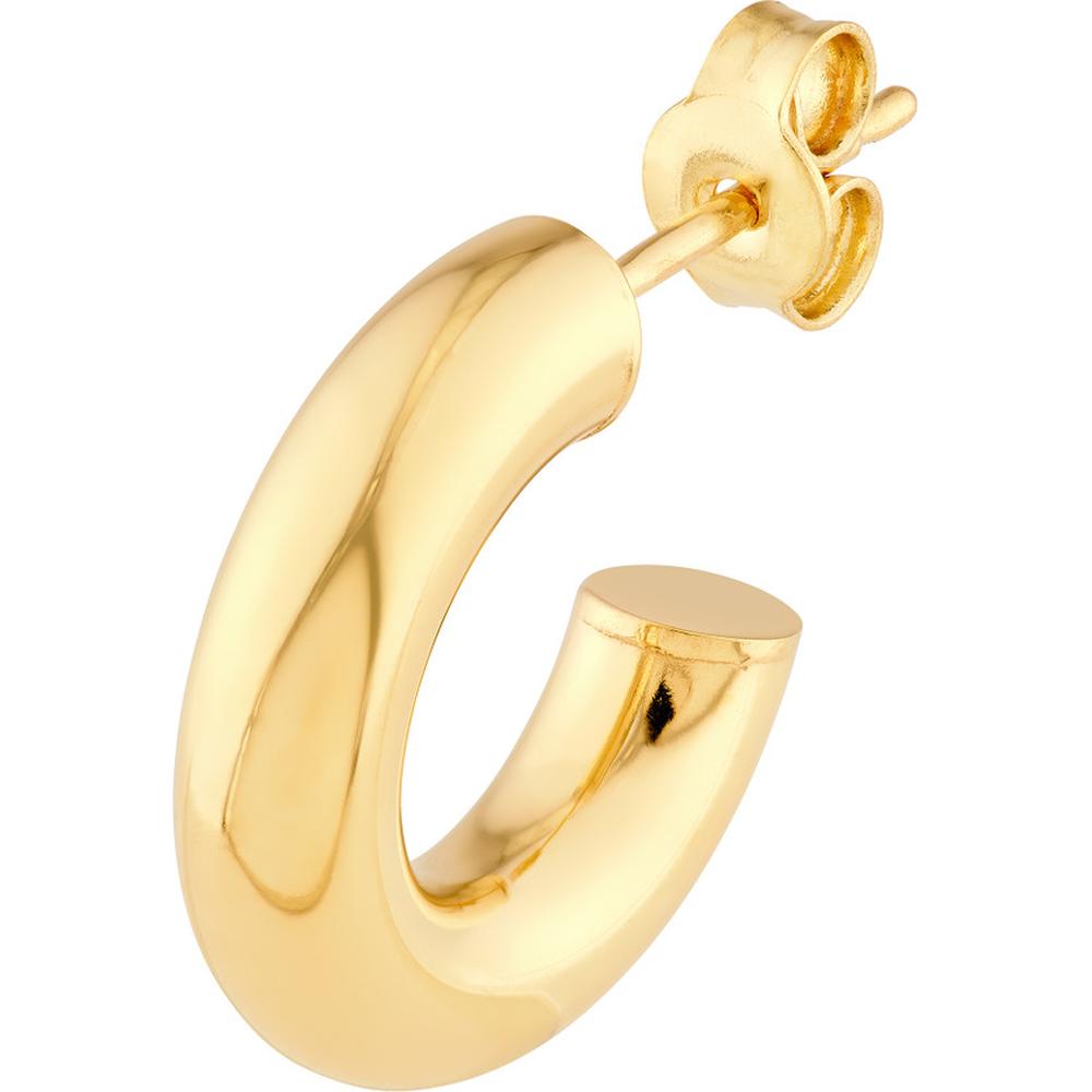 Olas d'Oro - 14K Yellow Gold Polished Open Hoop Earrings - 8mm